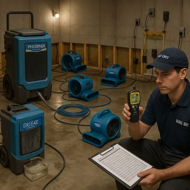 Structural Drying and Dehumidification process in Cheshire County, NH